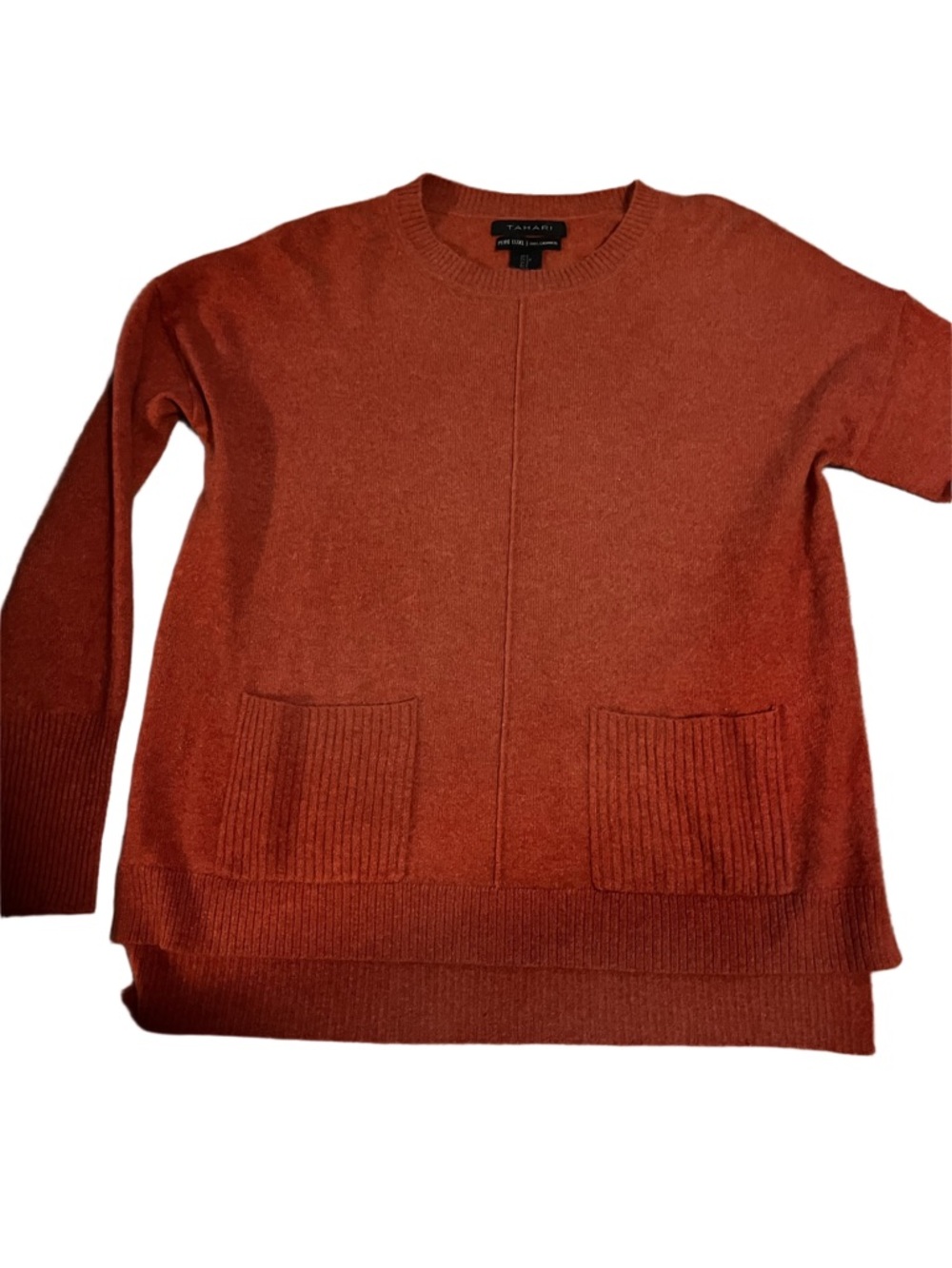 Orange Tahari Cashmere sweater